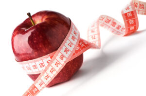 tape measure around an apple